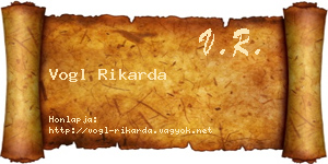 Vogl Rikarda névjegykártya
